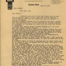 Walter Rosene letter to Philip DuMont regarding proposed members for the American Ornithologists' Union, September 19, 1929