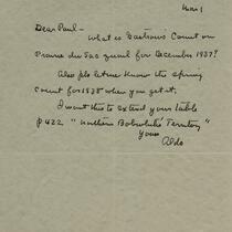 Letter from Leopold to Errington, March 1, 1938
