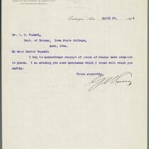 George W. Carver letter to L. H. Pammel, April 25, 1904