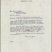 L. H. Pammel letter to George W. Carver, September 14, 1926