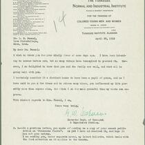 George W. Carver letter to L. H. Pammel, April 29, 1918