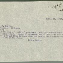 L. H. Pammel letter to George W. Carver, April 25, 1907