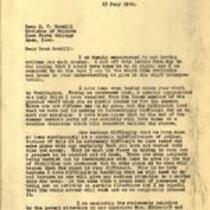 Letter from J.V. Atanasoff to H.V. Gaskill, July 23, 1943