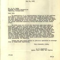 John V. Atanasoff letter to R. M. Bowie of the Hygrade Sylvania Corporation regarding the purchase of vacuum tubes, May 21, 1941