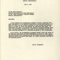 John M. Fitzgerald letter to the audit committee, June 2, 1968