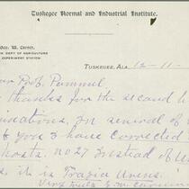 George W. Carver letter to L. H. Pammel, December 11, 1899